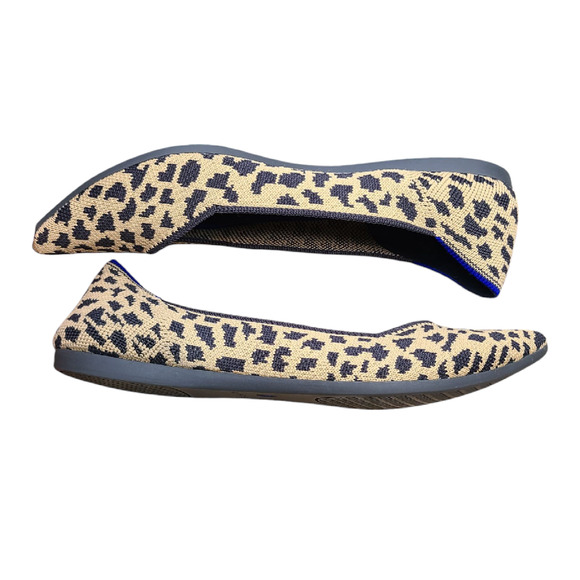 Rothys "The Point" Pointed Leopard Animal Print Slip On Ballerina Flats Size 7 - Picture 7 of 10